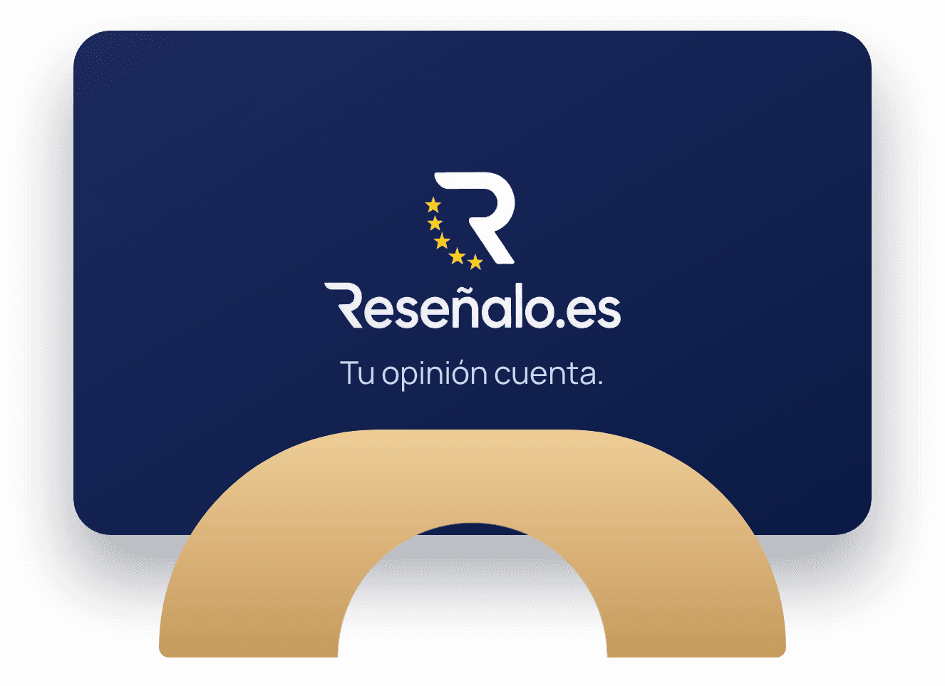 Tarjeta NFC de Reséñalo con soporte de madera